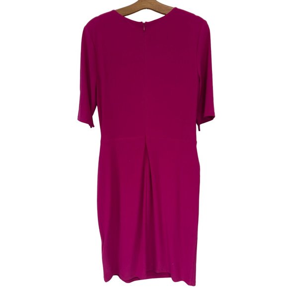 Lauren Ralph Lauren Twisted knot Jersey Dress Womens 10 Fuchsia Elbow Sleeve NEW - Picture 3 of 9